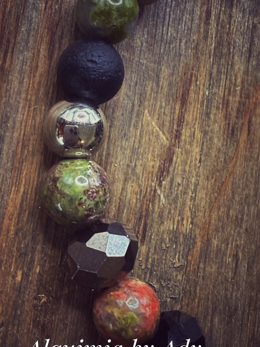 Fall essentials + OLIVE GREEN AGATES bracelet DUO - Picture 3 of 9